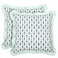Ridhi Block Print Aquamarine Blue Throw Pillow Cover 18 x 18 Pack of 2 Decorative Cushion Covers with Ruffle for Couch Sofa Bed Living Room Home Decor Gift for Spring Easter Valentine