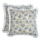 Ridhi Block Print Asparagus Green Throw Pillow Cover 18 x 18 Pack of 2 Decorative Cushion Covers with Ruffle for Couch Sofa Bed Living Room Home Decor Gift for Spring Easter Valentine