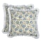 Ridhi Block Print Asparagus Green Throw Pillow Cover 18 x 18 Pack of 2 Decorative Cushion Covers with Ruffle for Couch Sofa Bed Living Room Home Decor Gift for Spring Easter Valentine