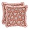 Ridhi Block Print Dark Salmon Pink Throw Pillow Cover 20 x 20 Pack of 2 Decorative Cushion Covers with Ruffle for Couch Sofa Bed Living Room Home Decor Gift for Spring Easter Valentine