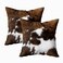 TOMWISH Throw Pillow Covers 2 Packs Hidden Zippered Pillowcase Black White and Brown Cowhide Accent Double Sided Printing 22x22Inch Decorative Throw Custom Cotton Pillow Case Cushion Cover