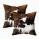 TOMWISH Throw Pillow Covers 2 Packs Hidden Zippered Pillowcase Black White and Brown Cowhide Accent Double Sided Printing 22x22Inch Decorative Throw Custom Cotton Pillow Case Cushion Cover
