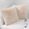 NordECO HOME Luxury Soft Faux Fur Fleece Cushion Cover Pillowcase Decorative Throw Pillows Covers No Pillow Insert 20 x 20 Inch Beige 2 Pack