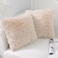 NordECO HOME Luxury Soft Faux Fur Fleece Cushion Cover Pillowcase Decorative Throw Pillows Covers No Pillow Insert 20 x 20 Inch Beige 2 Pack