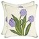 Tosleo Embroidered Throw Pillow Covers 18X18 Pack of 2 Purple Tulip Pillow Covers Spring Floral Floor Tufted Pillowcases Farmhouse Decor Cushion Cover Square Summer Decoration Pillow Case
