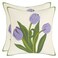 Tosleo Embroidered Throw Pillow Covers 18X18 Pack of 2 Purple Tulip Pillow Covers Spring Floral Floor Tufted Pillowcases Farmhouse Decor Cushion Cover Square Summer Decoration Pillow Case