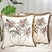 Tosleo Embroidered Throw Pillow Covers 18x18 Pack of 2 with Flax Fringe Brown Coconut Tree Pillow Covers OceanThemed Boho Beach Pillow Cushion Cases Farmhouse Decor Square Pillowcase for Summer