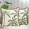 Tosleo Embroidered Throw Pillow Covers 18x18 Pack of 2 with Flax Fringe Green Palm Tree Pillow Covers OceanThemed Boho Beach Pillow Cushion Cases Farmhouse Decor Square Pillowcase for Spring Summer