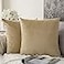MIULEE Velvet Throw Pillow Covers 22x22 Inch Pack of 2 Khaki Soft Solid Decorative Pillow Covers Cushion Cases Modern Luxury Home Decor for Couch Sofa Bedroom Livingroom