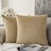 MIULEE Velvet Throw Pillow Covers 22x22 Inch Pack of 2 Khaki Soft Solid Decorative Pillow Covers Cushion Cases Modern Luxury Home Decor for Couch Sofa Bedroom Livingroom