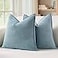 MIULEE Pack of 2 Dusty Blue Decorative Pillow Covers 18x18 Inch Soft Chenille Luxurious Couch Throw Pillows Farmhouse Cushion Covers with Elegant Design for Sofa Bedroom Living Room Spring Home Decor