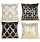 ZLINA Home Decorative Set of 4 Throw Pillow Covers Gold Foil Pillow Covers 18 18 Inch Geometric Square Cushion Covers Decor Couch Sofa BedroomBlackWhite and Gold