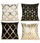 ZLINA Home Decorative Set of 4 Throw Pillow Covers Gold Foil Pillow Covers 18 18 Inch Geometric Square Cushion Covers Decor Couch Sofa BedroomBlackWhite and Gold
