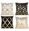 ZLINA Home Decorative Set of 4 Throw Pillow Covers Gold Foil Pillow Covers 18 18 Inch Geometric Square Cushion Covers Decor Couch Sofa BedroomBlackWhite and Gold