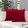 mixeoo Comfy Christmas Red Throw Pillow Covers Decorative Square Solid Thick Velvet Super Soft Cushion Cases Home Decor for Sofa Couch Living Room Chair Set of 2 18 x 18 Inch