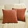 Fancy Homi 2 Packs Burnt Orange Big Decorative Throw Pillow Covers 24x24 Inch for Living Room Couch Bed Sofa Fall Farmhouse Boho Home Decor Soft Striped Corduroy Square Cushion Case 60x60 cm