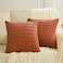 Fancy Homi 2 Packs Burnt Orange Big Decorative Throw Pillow Covers 24x24 Inch for Living Room Couch Bed Sofa Fall Farmhouse Boho Home Decor Soft Striped Corduroy Square Cushion Case 60x60 cm