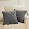 Fancy Homi 2 Packs Dark Grey Decorative Throw Pillow Covers 16x16 Inch for Living Room Couch Bed Sofa Rustic Farmhouse Boho Home Decor Soft Striped Corduroy Square Cushion Case 40x40 cm
