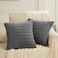 Fancy Homi 2 Packs Dark Grey Decorative Throw Pillow Covers 16x16 Inch for Living Room Couch Bed Sofa Rustic Farmhouse Boho Home Decor Soft Striped Corduroy Square Cushion Case 40x40 cm