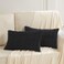 Fancy Homi 2 Packs Black Decorative Throw Pillow Covers 12x20 Inch for Living Room Couch Bed Sofa Rustic Farmhouse Boho Home Decor Soft Striped Corduroy Square Cushion Case 30x50 cm
