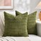 Fancy Homi 2 Packs Boho Moss Green Decorative Throw Pillow Covers 16x16 Inch for Couch Bed Sofa Rustic Modern Farmhouse Home Decor Soft Plush Corduroy Cute Square Cushion Case 40x40 cm