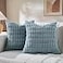 Fancy Homi 2 Packs Boho Light Blue Decorative Throw Pillow Covers 18x18 Inch for Couch Bed Sofa Rustic Modern Farmhouse Home Decor Soft Plush Corduroy Cute Square Cushion Case 45x45 cm