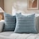 Fancy Homi 2 Packs Boho Light Blue Decorative Throw Pillow Covers 18x18 Inch for Couch Bed Sofa Rustic Modern Farmhouse Home Decor Soft Plush Corduroy Cute Square Cushion Case 45x45 cm