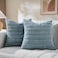 Fancy Homi 2 Packs Boho Light Blue Decorative Throw Pillow Covers 18x18 Inch for Couch Bed Sofa Rustic Modern Farmhouse Home Decor Soft Plush Corduroy Cute Square Cushion Case 45x45 cm
