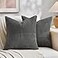 Fancy Homi 2 Packs Dark Gray Samll Decorative Throw Pillow Covers 12x12 Inch with for Couch Bed Sofa Rustic Farmhouse Boho Home Decor Soft Corss Patchwork Corduroy Square Cushion Case 30x30 cm