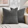 Fancy Homi 2 Packs Dark Gray Samll Decorative Throw Pillow Covers 12x12 Inch with for Couch Bed Sofa Rustic Farmhouse Boho Home Decor Soft Corss Patchwork Corduroy Square Cushion Case 30x30 cm
