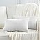 Fancy Homi 2 Packs White Lumbar Decorative Throw Pillow Covers 12x20 Inch for Living Room Couch Bed Sofa Rustic Farmhouse Boho Home Decor Soft Striped Corduroy Rectangle Accent Cushion Case 30x50 cm