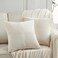 Fancy Homi 2 Packs Cream Decorative Throw Pillow Covers 16x16 Inch for Living Room Couch Bed Sofa Rustic Farmhouse Boho Home Decor Soft Corss Patchwork Corduroy Textured Square Cushion Case 40x40 cm