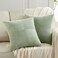 Fancy Homi 2 Packs Sage Green Samll Decorative Throw Pillow Covers 12x12 Inch with for Couch Bed Sofa Rustic Farmhouse Boho Home Decor Soft Corss Patchwork Corduroy Square Cushion Case 30x30 cm