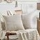 Fancy Homi 2 Packs Neutral Taupe Decorative Throw Pillow Covers 16x16 Inch for Living Room Couch Bed Rustic Farmhouse Boho Home Decor Soft Corss Patchwork Corduroy Textured Square Cushion Case 40cm
