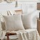 Fancy Homi 2 Packs Neutral Taupe Decorative Throw Pillow Covers 16x16 Inch for Living Room Couch Bed Rustic Farmhouse Boho Home Decor Soft Corss Patchwork Corduroy Textured Square Cushion Case 40cm
