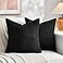 Fancy Homi 2 Packs Black Decorative Throw Pillow Covers 16x16 Inch for Living Room Couch Bed Sofa Rustic Farmhouse Boho Home Decor Soft Corss Patchwork Corduroy Textured Square Cushion Case 40x40 cm