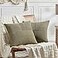 Fancy Homi 2 Packs Olive Green Decorative Throw Pillow Covers 18x18 Inch for Living Room Couch Bed Sofa Rustic Farmhouse Boho Home Decor Soft Corss Corduroy Patchwork Textured Cushion Case 45x45 cm