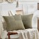 Fancy Homi 2 Packs Olive Green Decorative Throw Pillow Covers 18x18 Inch for Living Room Couch Bed Sofa Rustic Farmhouse Boho Home Decor Soft Corss Corduroy Patchwork Textured Cushion Case 45x45 cm