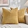 Fancy Homi 2 Packs Mustard Yellow Decorative Throw Pillow Covers 20x20 Inch for Living Room Couch Bed Sofa Farmhouse Boho Home Decor Soft Corss Corduroy Patchwork Accent Square Cushion Case 50x50 cm