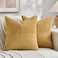 Fancy Homi 2 Packs Mustard Yellow Decorative Throw Pillow Covers 20x20 Inch for Living Room Couch Bed Sofa Farmhouse Boho Home Decor Soft Corss Corduroy Patchwork Accent Square Cushion Case 50x50 cm