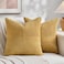 Fancy Homi 2 Packs Mustard Yellow Decorative Throw Pillow Covers 20x20 Inch for Living Room Couch Bed Sofa Farmhouse Boho Home Decor Soft Corss Corduroy Patchwork Accent Square Cushion Case 50x50 cm