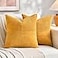 Fancy Homi 2 Packs Sunflower Yellow Spring Decorative Throw Pillow Covers 18x18 Inch for Living Room Couch Bed Sofa Gold Yellow Home Decor Soft Corss Corduroy Patchwork Textured Cushion Case 45x45cm