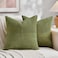 Fancy Homi 2 Packs Moss Green Decorative Throw Pillow Covers 18x18 Inch for Living Room Couch Bed Sofa Farmhouse Boho Home Decor Soft Corss Corduroy Patchwork Textured Square Cushion Case 45x45 cm