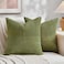 Fancy Homi 2 Packs Moss Green Decorative Throw Pillow Covers 18x18 Inch for Living Room Couch Bed Sofa Farmhouse Boho Home Decor Soft Corss Corduroy Patchwork Textured Square Cushion Case 45x45 cm