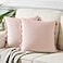 Fancy Homi Pack of 2 Cute Decorative Throw Pillow Covers with Handmade Tassels Soft Velvet Peach Solid Square Cushion Case Set for Couch Sofa Bedroom Car Living Room 20x20 Inch50x50 cm Blush Pink