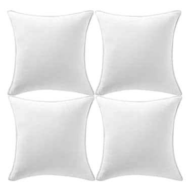 Fancy Homi 4 Packs Pure White Decorative Throw Pillow Covers 20x20 inch Super Soft Faux Suede Decor Square Pillow Covers Solid Cushion Cover for Couch Living Room Sofa Bedroom 50x50 cm
