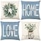 wyooxoo Throw Pillow Covers 18x18 Set of 4 Farmhouse Blue Pillow Covers Cushion Cases Decorative Pillowcases for Sofa Couch Living Room Outdoor Home Decor Blue 18 x 18