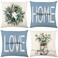 wyooxoo Throw Pillow Covers 18x18 Set of 4 Farmhouse Blue Pillow Covers Cushion Cases Decorative Pillowcases for Sofa Couch Living Room Outdoor Home Decor Blue 18 x 18