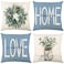 wyooxoo Throw Pillow Covers 18x18 Set of 4 Farmhouse Blue Pillow Covers Cushion Cases Decorative Pillowcases for Sofa Couch Living Room Outdoor Home Decor Blue 18 x 18
