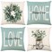 wyooxoo Throw Pillow Covers 18x18 Set of 4 Farmhouse Pillow Covers Cushion Cases Decorative Pillowcases for Sofa Couch Living Room Outdoor Home Decor Light Blue 18 x 18